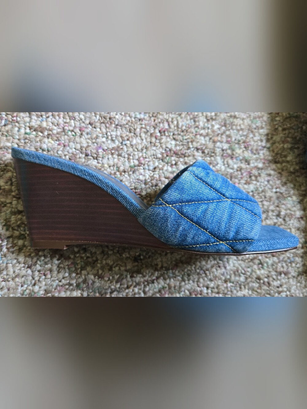 Coach Quilted Denim Heel Womens Size 7 - Picture 5 of 10